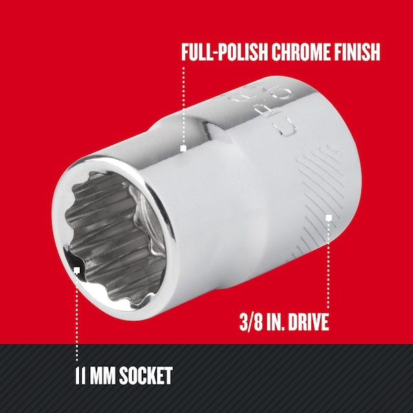 Craftsman Sockets, 11 mm S x 3/8" Drive S Metric 1 - CMMT44309