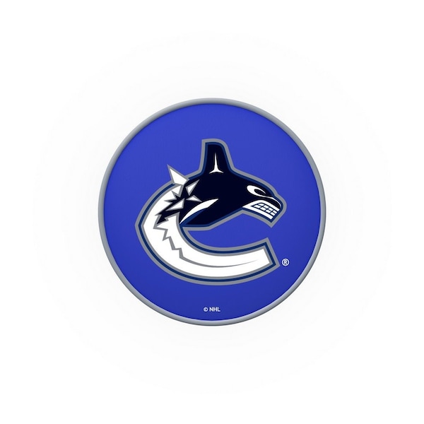 Holland Bar Stool Co 30" Vancouver Canucks Cushion Seat, 2-Ring Chrome Swivel Bar Stool - L7C130VANCAN