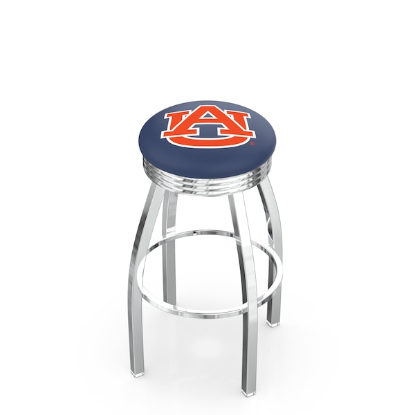 Holland Bar Stool Co 25" Chrome Auburn Swivel Bar Stool, Accent Ring - L8C3C25AUBURN