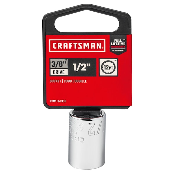 Craftsman Sockets, 1/2" S x 3/8" Drive S SAE 12 Po - CMMT44333