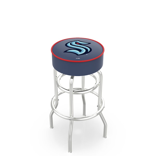 Holland Bar Stool Co 25" Seattle Kraken 4" Cushion, 2-Ring Chrome Base Swivel Bar Stool - L7C125SEAKRK