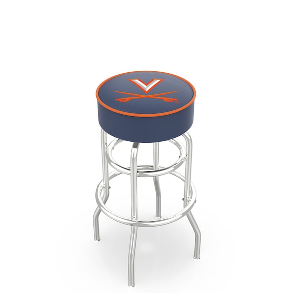 Holland Bar Stool Co 30" 4" Virginia Cushion Seat, Double-Ring Chrome Swivel Bar Stool - L7C130VRGNIA
