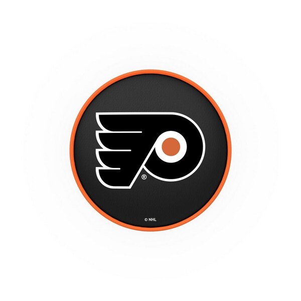Holland Bar Stool Co 25" Philadelphia Flyers Cushion Seat, Blk Wrinkle Base Swivel Bar Stool - L8B125PHIFLY-B