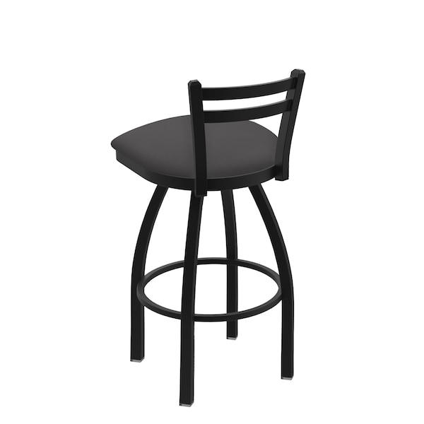 Holland Bar Stool Co 30" Low Back Swivel Bar Stool, Black Wrinkle, Canter Storm Seat - 41130BW004