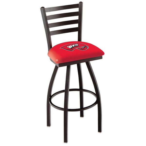 Holland Bar Stool Co 25" Blk Wrinkle Western Kentucky Swivel Bar Stool, Ladder Back - L01425WESTKY