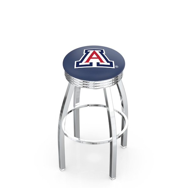 Holland Bar Stool Co 25" Chrome Arizona Swivel Bar Stool, Accent Ring - L8C3C25ARIZUN