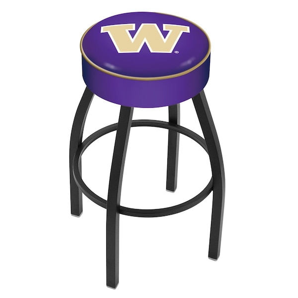 Holland Bar Stool Co 25" 4" Washington Cushion Seat, Blk Wrinkle Base Swivel Bar Stool - L8B125WASHUN