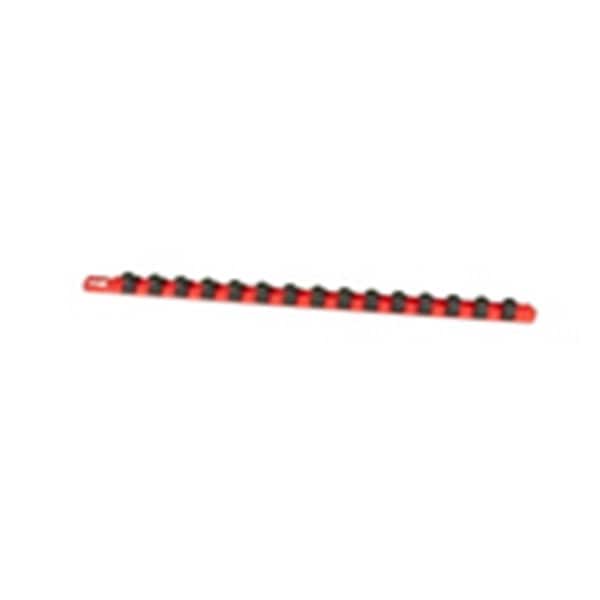 Ernest 8402 18 in. Socket Organizer, Red with 0.50 in. TwistLock Clips - ERN8402