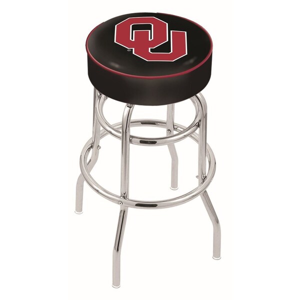 Holland Bar Stool Co 30" 4" Oklahoma Cushion Seat, Double-Ring Chrome Swivel Bar Stool - L7C130OKLHMA