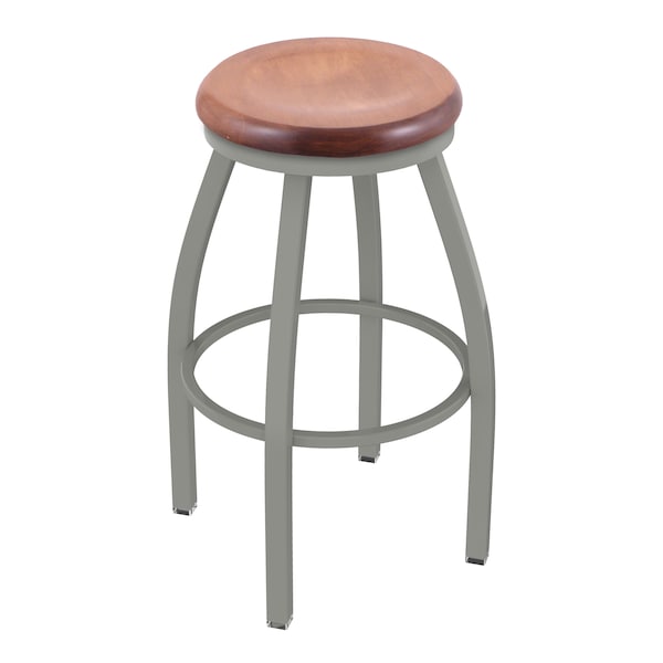 Holland Bar Stool Co 30" Swivel Bar Stool, Nickel Finish, Med Maple Seat - 80230ANMEDMPL
