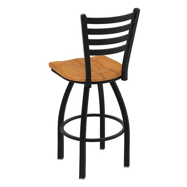 Holland Bar Stool Co 30" Swivel Bar Stool, Black Wrinkle, Med Maple Seat - 41030BWMEDMPL