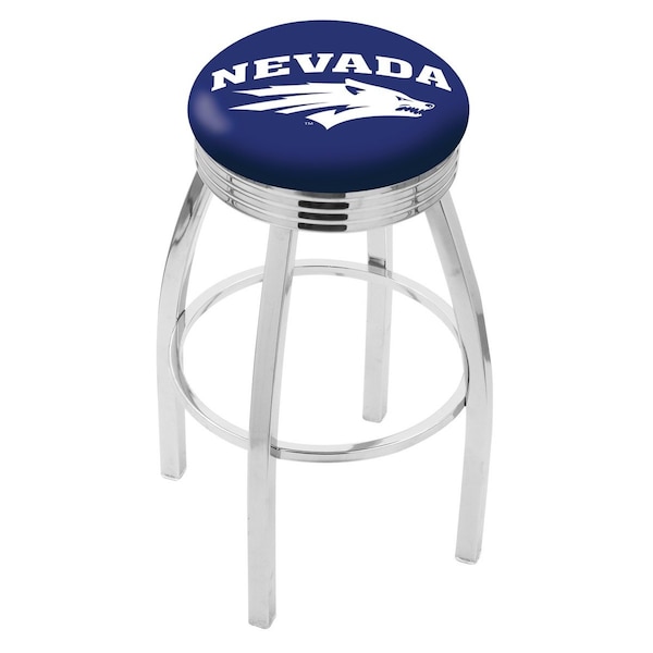 Holland Bar Stool Co 30" Chrome Nevada Swivel Bar Stool, Accent Ring - L8C3C30NEVAUN