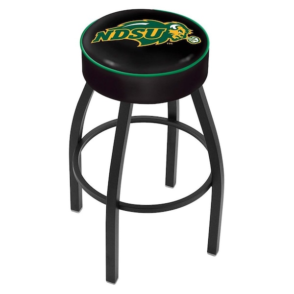 Holland Bar Stool Co 30" North Dakota State Cushion Seat, Blk Wrinkle Base Swivel Bar Stool - L8B130NDAKST-B