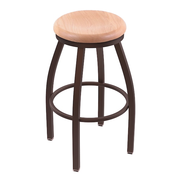 Holland Bar Stool Co 30" Swivel Bar Stool, Bronze Finish, Nat Oak Seat - 80230BZNATOAK