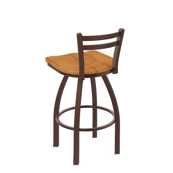 Holland Bar Stool Co 30" Low Back Swivel Bar Stool, Bronze Finish, Med Maple Seat - 41130BZMEDMPL