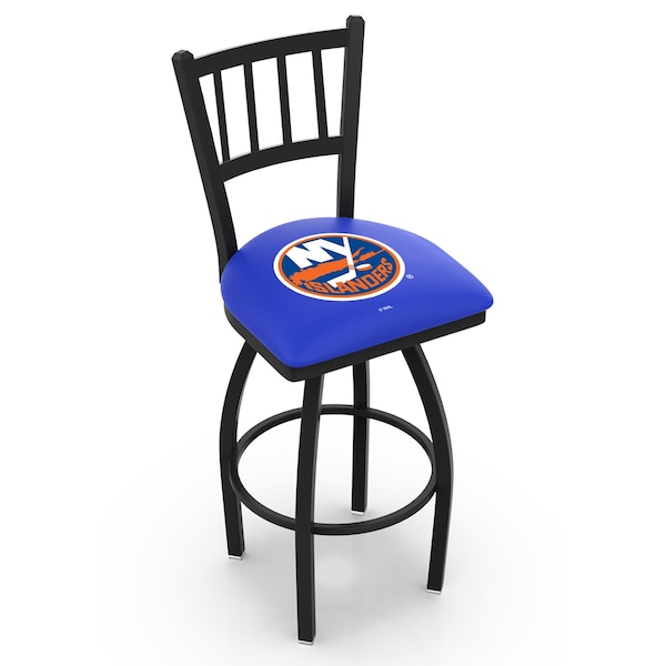 Holland Bar Stool Co 30" Blk Wrinkle New York Islanders Swivel Bar Stool, Jailhouse Back - L01830NYISLN