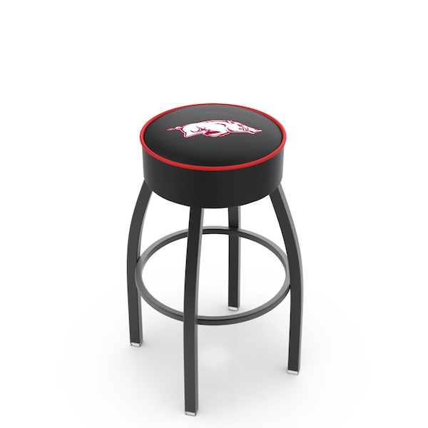 Holland Bar Stool Co 25" 4" Arkansas Cushion Seat, Blk Wrinkle Base Swivel Bar Stool - L8B125ARKNUN