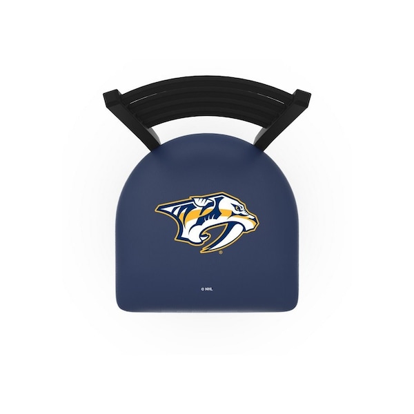 Holland Bar Stool Co 30" Blk Wrinkle Nashville Predators Stationary Bar Stool, Ladder Back - L00430NSHPRE