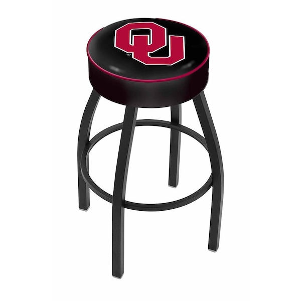 Holland Bar Stool Co 25" 4" Oklahoma Cushion Seat, Blk Wrinkle Base Swivel Bar Stool - L8B125OKLHMA