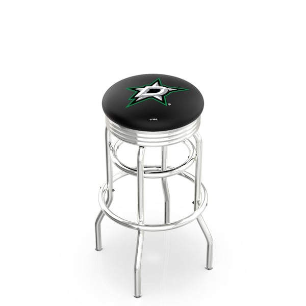 Holland Bar Stool Co 25" Chrome 2-Ring Dallas Stars Swivel Bar Stool, Accent Ring - L7C3C25DALSTA