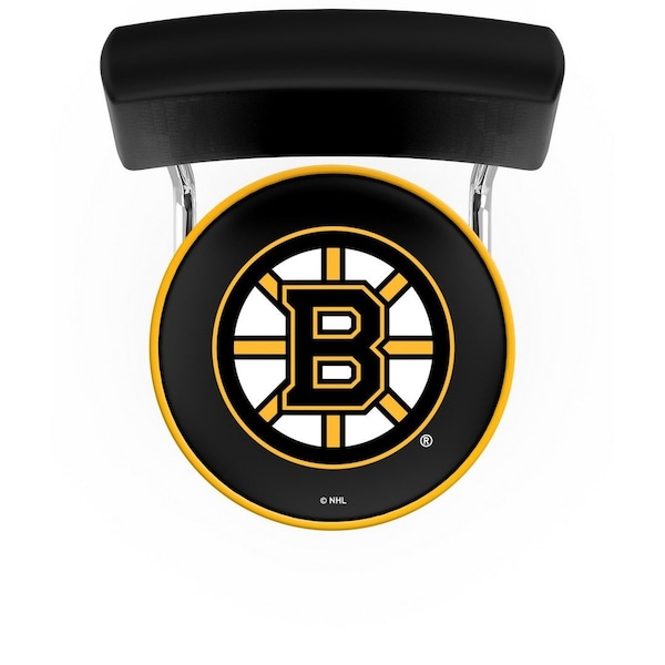 Holland Bar Stool Co 30" Chrome 2-Ring Boston Bruins Swivel Bar Stool, Back - L7C430BOSBRU