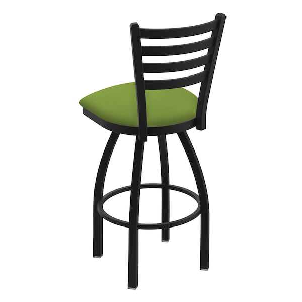 Holland Bar Stool Co 30" Swivel Bar Stool, Black Wrinkle, Canter Kiwi Green Seat - 41030BW009