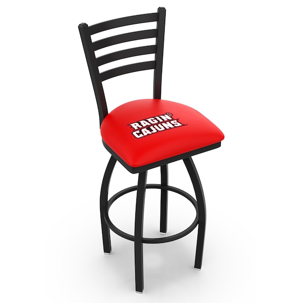 Holland Bar Stool Co 25" Blk Wrinkle Louisiana-Lafayette Swivel Bar Stool, Ladder Back - L01425LA-LAF