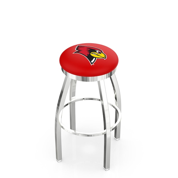 Holland Bar Stool Co 25" Chrome Illinois State Swivel Bar Stool, Accent Ring - L8C2C25ILLSTU