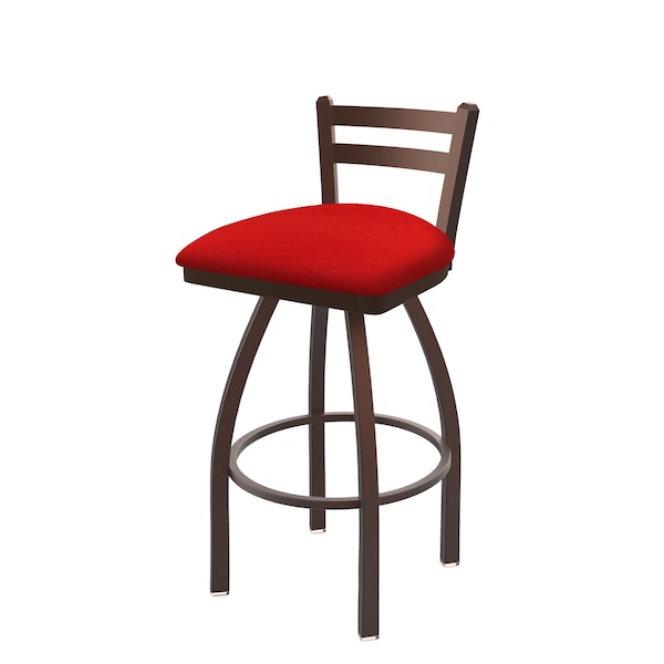 Holland Bar Stool Co 30" Low Back Swivel Bar Stool, Bronze Finish, Canter Red Seat - 41130BZ011