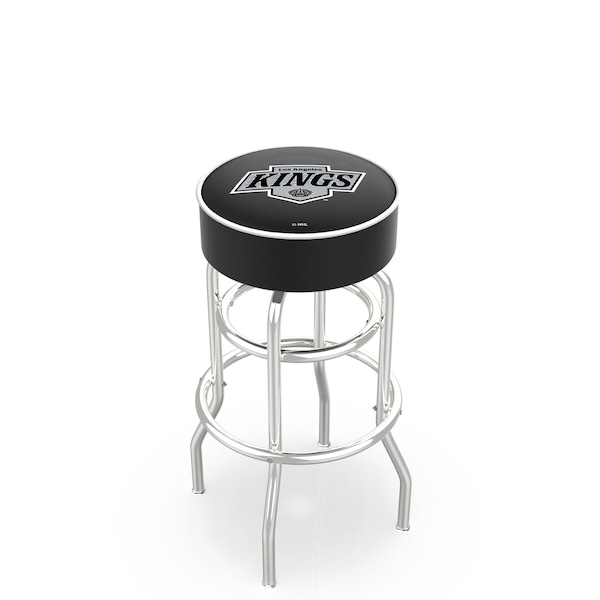 Holland Bar Stool Co 30" Los Angeles Kings Cushion Seat, 2-Ring Chrome Swivel Bar Stool - L7C130LAKING