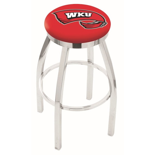 Holland Bar Stool Co 25" Chrome Western Kentucky Swivel Bar Stool, Accent Ring - L8C2C25WESTKY