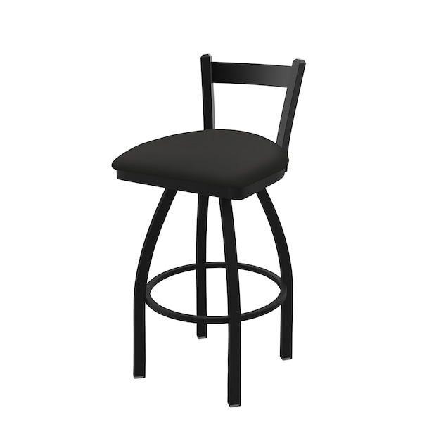 Holland Bar Stool Co 30" Low Back Swivel Bar Stool, Black Wrinkle, Canter Iron Seat - 82130BW008