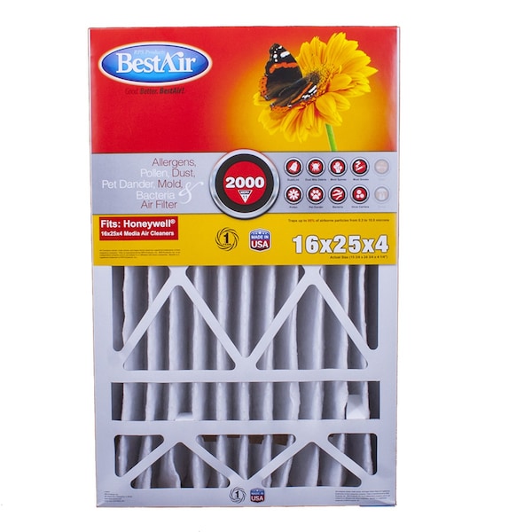Bestair BestAir 25 in. W X 16 in. H X 4 in. D 11 MERV Pleated Air Filter 1 pk - HW1625-11R