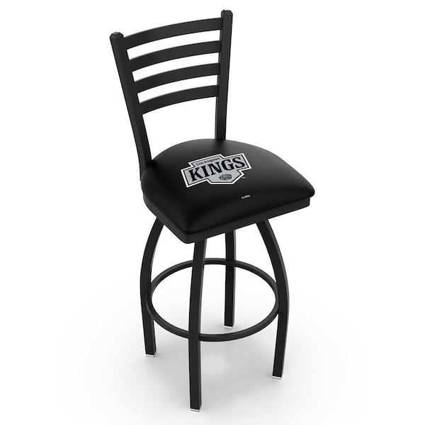Holland Bar Stool Co 30" Blk Wrinkle Los Angeles Kings Swivel Bar Stool, Ladder Back - L01430LAKING