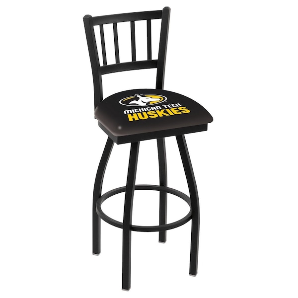 Holland Bar Stool Co 30" Blk Wrinkle Michigan Tech Swivel Bar Stool, Jailhouse Back - L01830MITECH