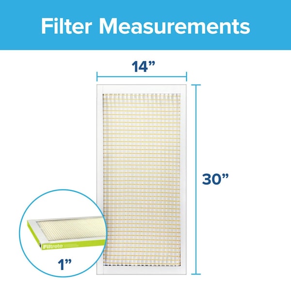 Filtrete 14 in. W X 30 in. H X 1 in. D Fiberglass 7 MERV Pleated Air Filter - 9884DC-6