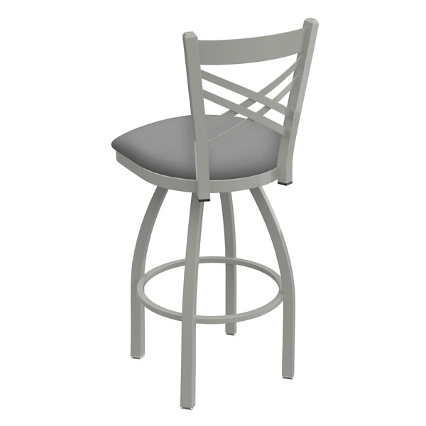 Holland Bar Stool Co 30" Swivel Bar Stool, Nickel Finish, Canter Grey Seat - 82030AN007