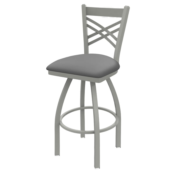 Holland Bar Stool Co 30" Swivel Bar Stool, Nickel Finish, Canter Grey Seat - 82030AN007