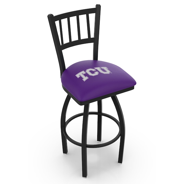 Holland Bar Stool Co 25" Blk Wrinkle TCU Swivel Bar Stool, Jailhouse Back - L01825TEXCHR