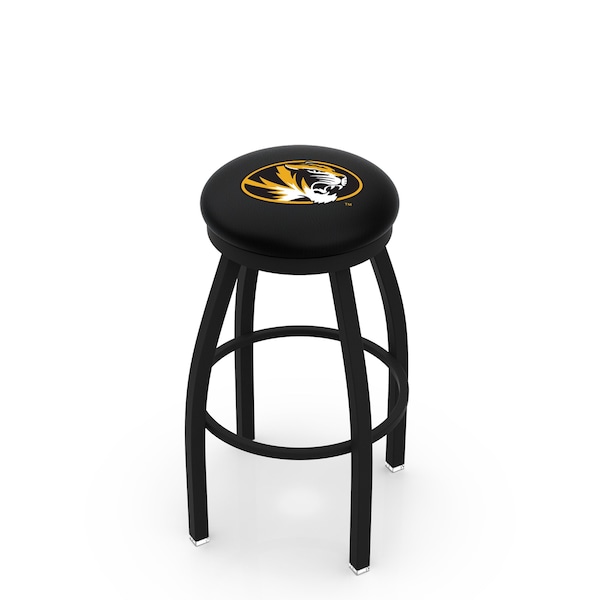 Holland Bar Stool Co 30" Blk Wrinkle Missouri Swivel Bar Stool, Accent Ring - L8B2B30MIZZOU