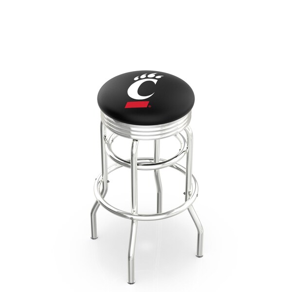 Holland Bar Stool Co 25" Chrome 2-Ring Cincinnati Swivel Bar Stool, Accent Ring - L7C3C25CINCIN