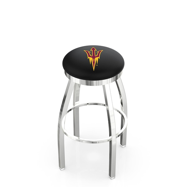 Holland Bar Stool Co 30" Chrome Arizona State Swivel Bar Stool, Accent Ring, Pitchfork - L8C2C30ARIZST-F