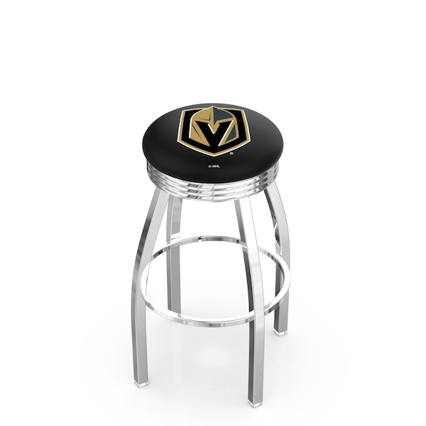 Holland Bar Stool Co 30" Chrome Vegas Golden Knights Swivel Bar Stool, Accent Ring - L8C3C30LVGDKN