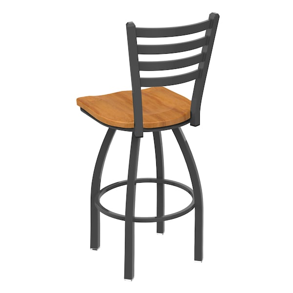 Holland Bar Stool Co 30" Swivel Bar Stool, Pewter Finish, Med Maple Seat - 41030PWMEDMPL