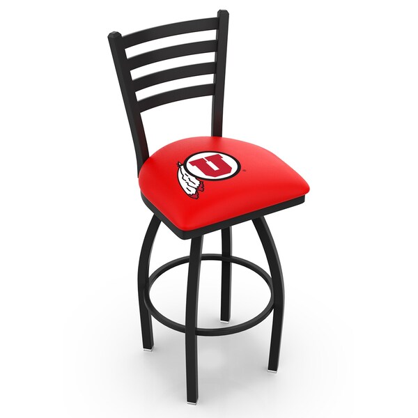 Holland Bar Stool Co 25" Blk Wrinkle Utah Swivel Bar Stool, Ladder Back - L01425UTAHUN