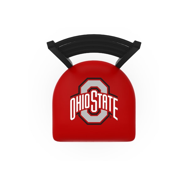 Holland Bar Stool Co 30" Blk Wrinkle Ohio State Stationary Bar Stool, Ladder Back - L00430OHIOST
