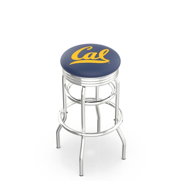 Holland Bar Stool Co 25" Chrome 2-Ring Cal Swivel Bar Stool, Accent Ring - L7C3C25CAL-UN