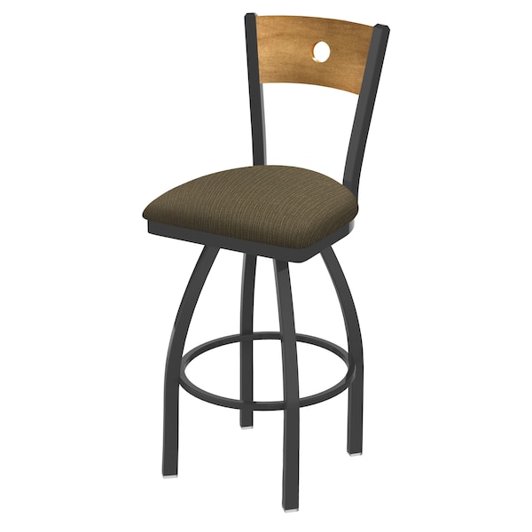 Holland Bar Stool Co 30" Swivel Counter Stool, Bronze Finish, Med Back, Graph Cork Seat - 83030PWMEDMPLB017