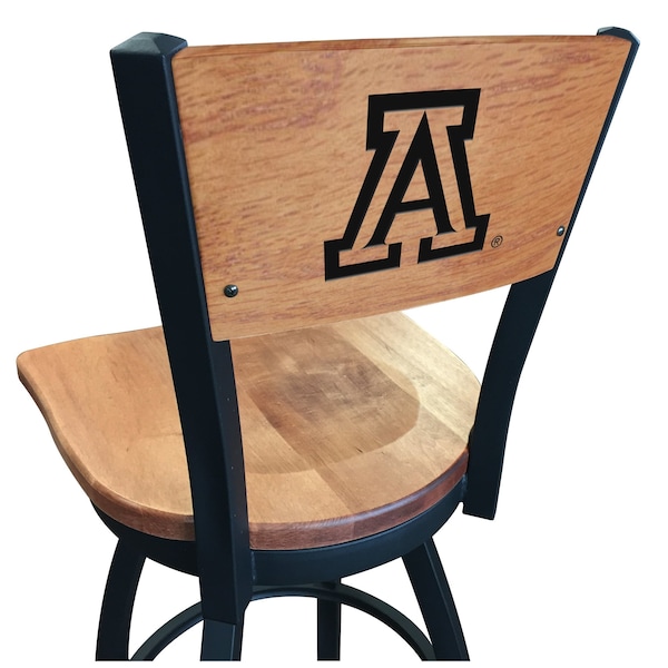 Holland Bar Stool Co 30" Blk Wrinkle Arizona Swivel Bar Stool, Laser Engraved Back - L03830BWMEDMPLAARIZUNMEDMPL