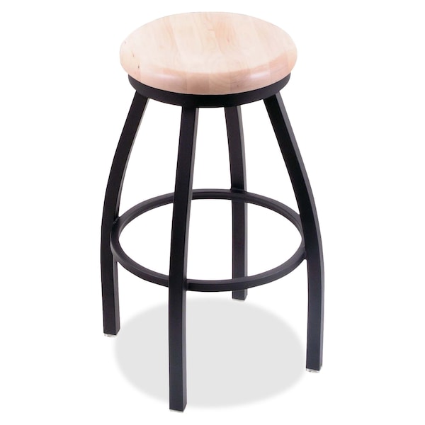 Holland Bar Stool Co 30" Swivel Bar Stool, Black Wrinkle, Nat Maple Seat - 80230BWNATMPL
